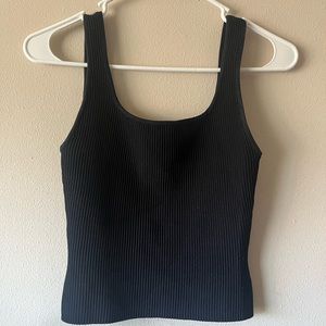 Black sculpt knit tank top